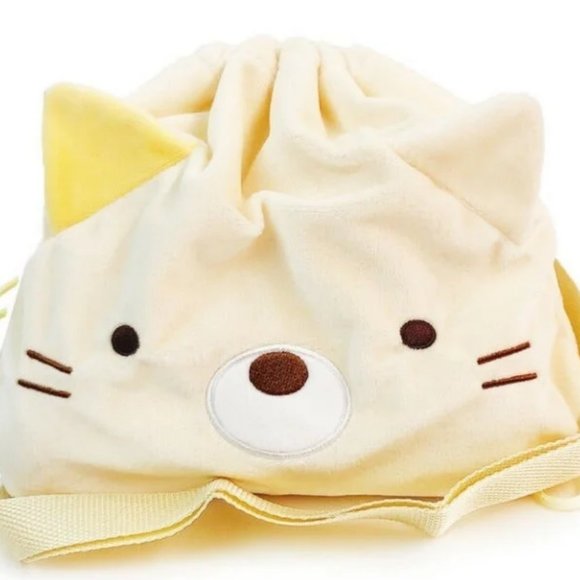 SAN-X  Sumikko Gurashi Large Plush Toy Pouch Drawstring Pouch Crossbody Bag .Cat - Picture 3 of 6